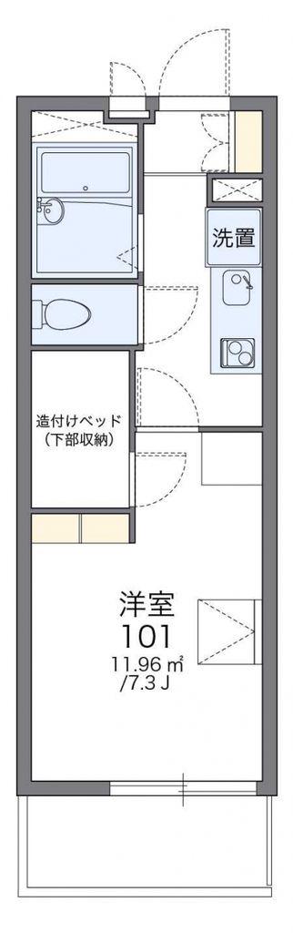 レオパレスミモザII(1K/3階)の間取り写真