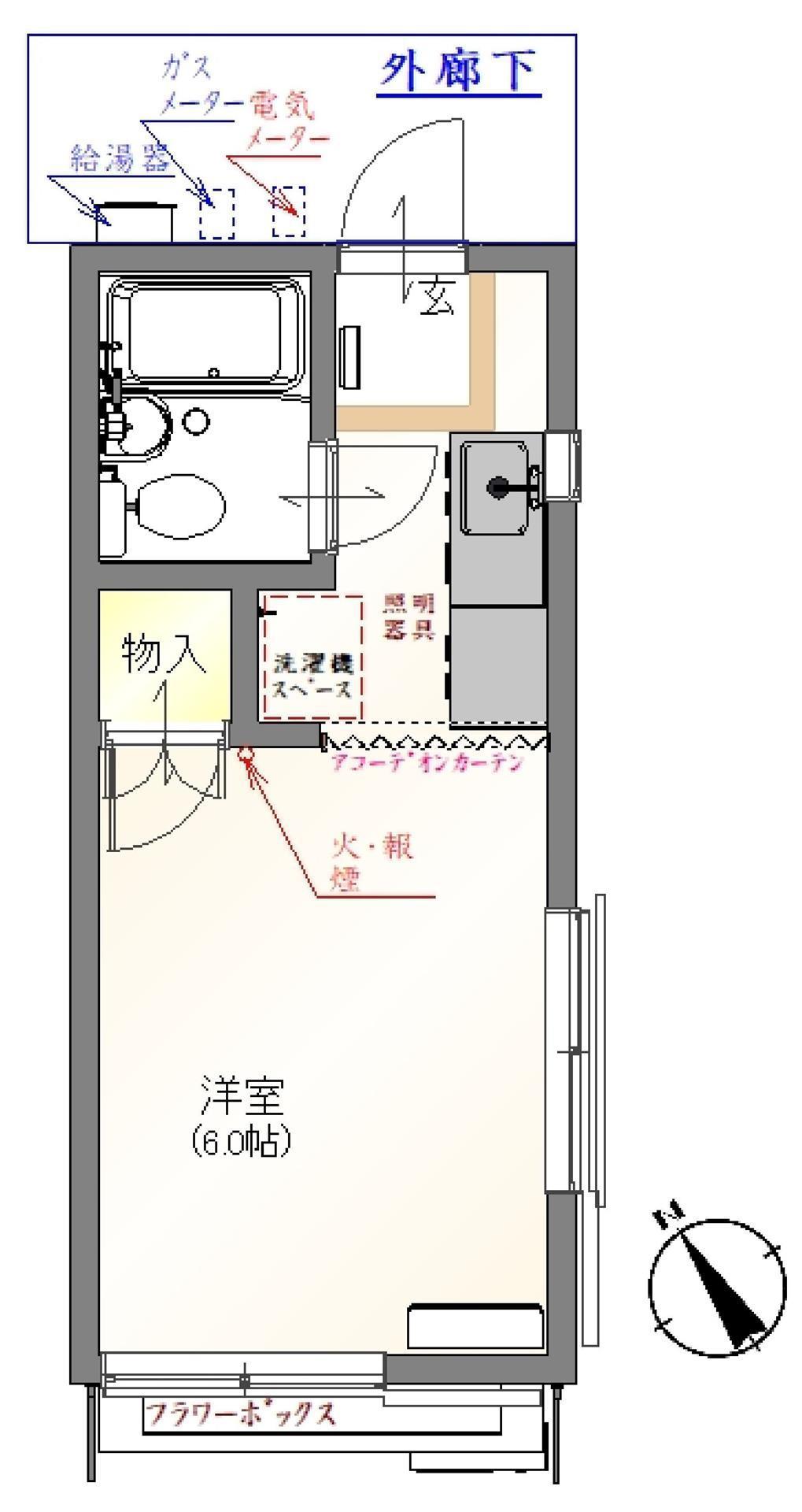 ソシャールハイツA(1K/1階)の間取り写真
