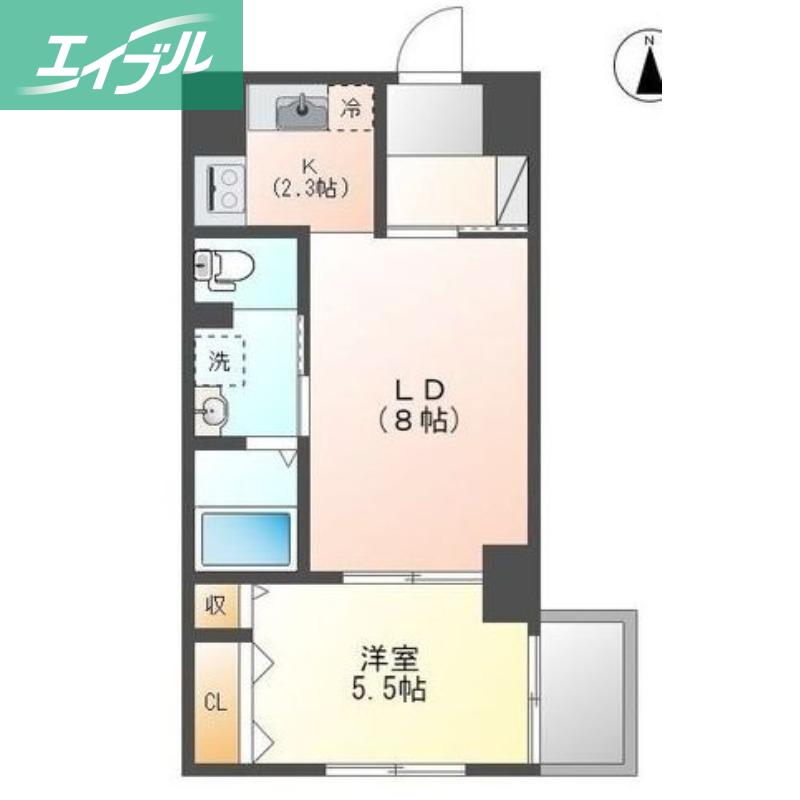せかんどゆーす西口(1LDK/6階)の間取り写真