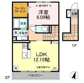 ルミナーレI(1LDK/2階)の間取り写真