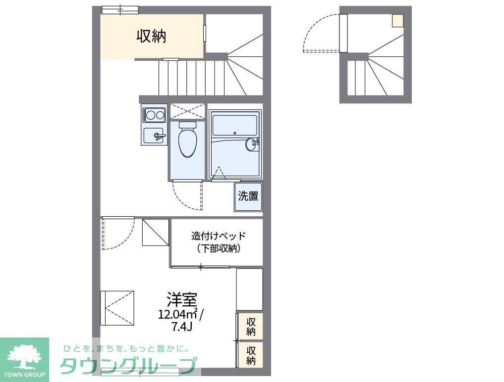 レオパレスヤマキ(1K/2階)の間取り写真