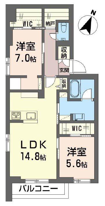 プランナイトウ(2LDK/3階)の間取り写真