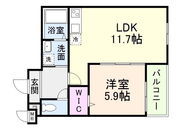 ヴェルメゾン南郷(1LDK/3階)の間取り写真