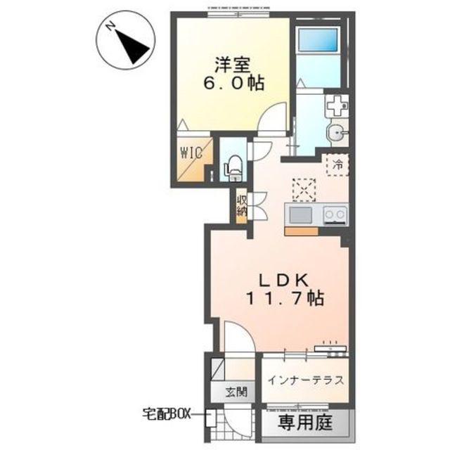 坂戸市千代田 アパートII期工事(1LDK/1階)の間取り写真