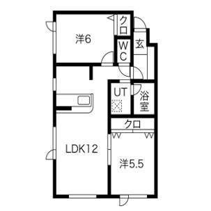セレス菊水元町(2LDK/1階)の間取り写真