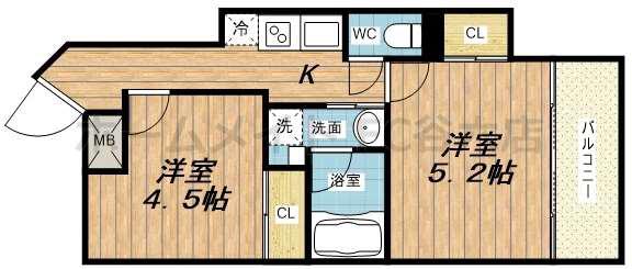 BLDK THEATER(2K/10階)の間取り写真