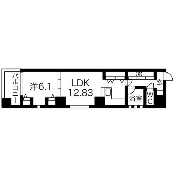 DAIKOKU ROUGE(1LDK/7階)の間取り写真