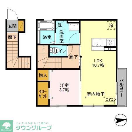 エントピア(1LDK/1階)の間取り写真