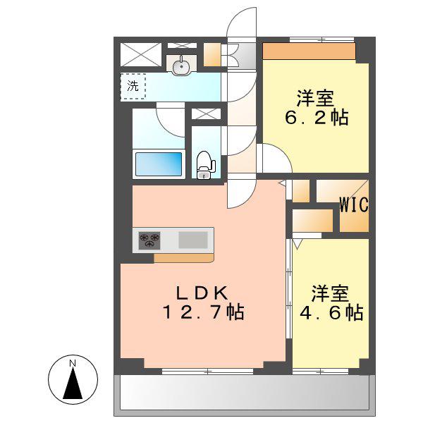 GRAND GARDEN(2LDK/4階)の間取り写真