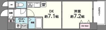 マイスト立川(1DK/4階)の間取り写真
