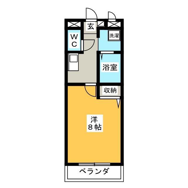 六条サンアルティア(1K/1階)の間取り写真