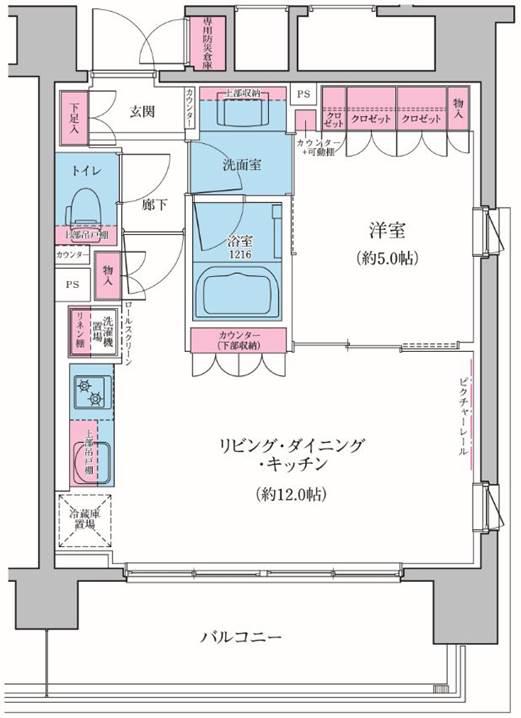 レジディア品川シーサイド(1LDK/10階)の間取り写真