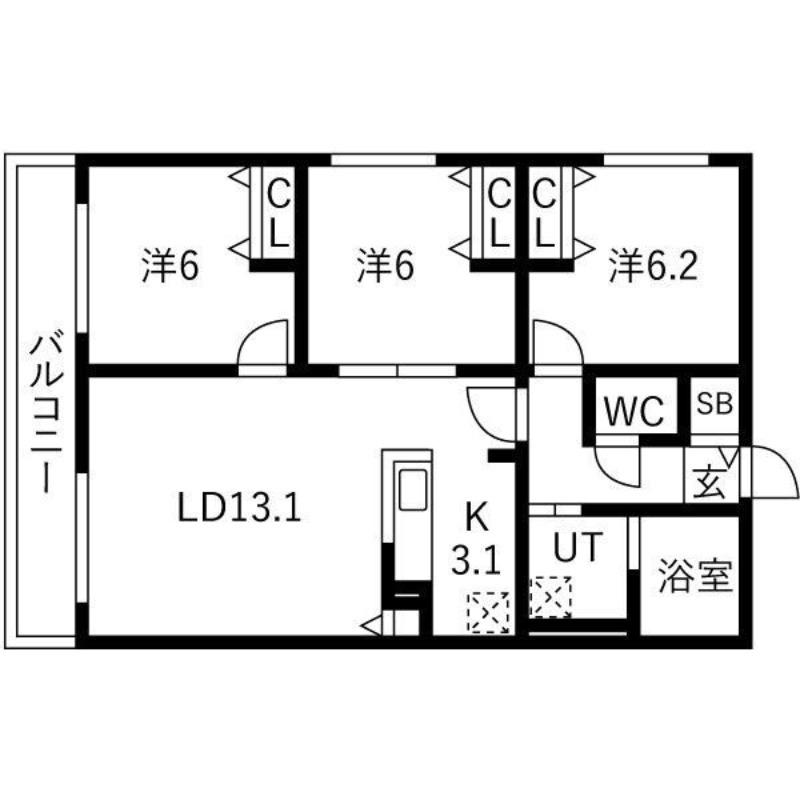 HOROHIRA BRIDGE RESIDENCE(2LDK/5階)の間取り写真