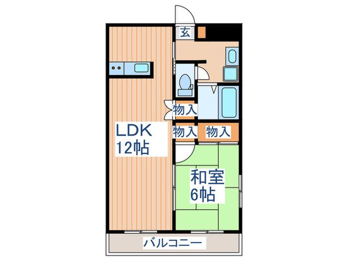 サンハイツVI(1LDK/3階)の間取り写真