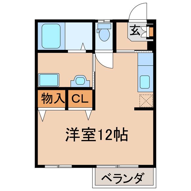 マーブルハイツ II(ワンルーム/2階)の間取り写真