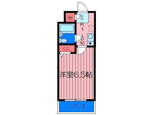 リバーヴィレッジ今市II(1K/2階)の間取り写真