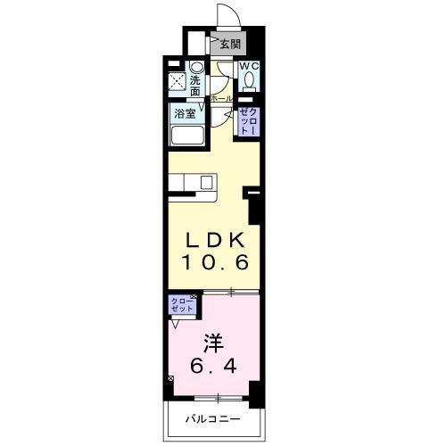 グランリーオ川崎レジデンス(1LDK/1階)の間取り写真