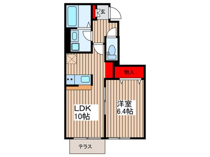 プリマヴェーラ(1LDK/1階)の間取り写真