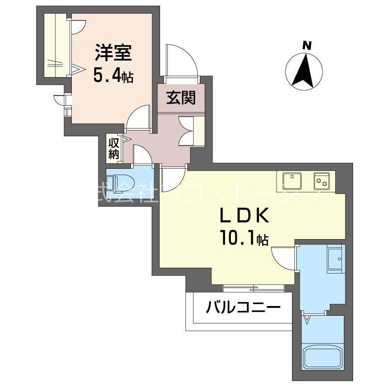 ティーケー幕張本郷(1LDK/1階)の間取り写真