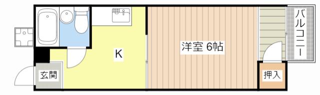 ハイツトミダ(1K/2階)の間取り写真
