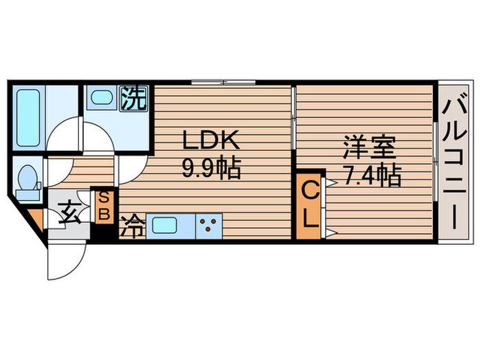 メディオ月島(1LDK/5階)の間取り写真