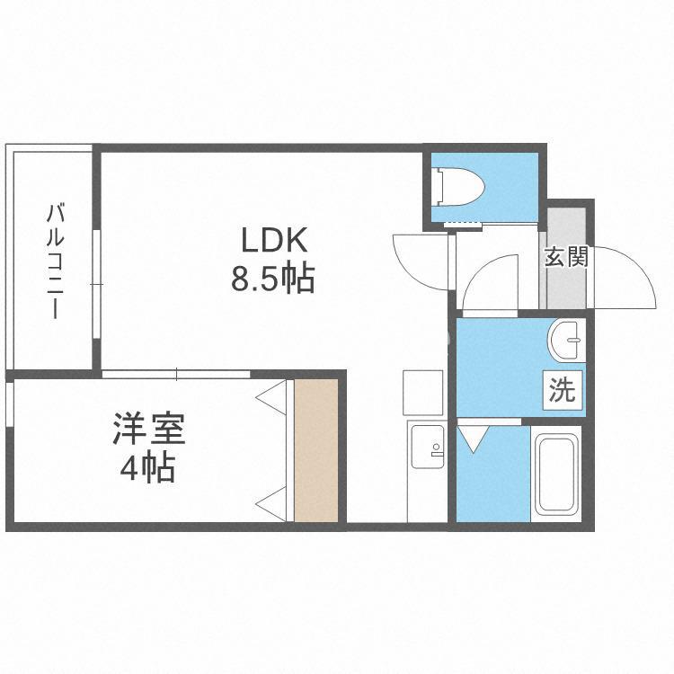 H-MAISON大正(1LDK/2階)の間取り写真