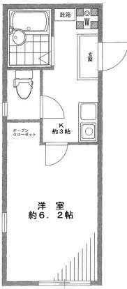 ヴィクセル馬込(1K/1階)の間取り写真