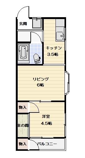 コーポいずみ(1LDK/1階)の間取り写真