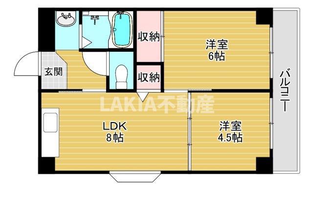 ハウスキャロット(2LDK/4階)の間取り写真