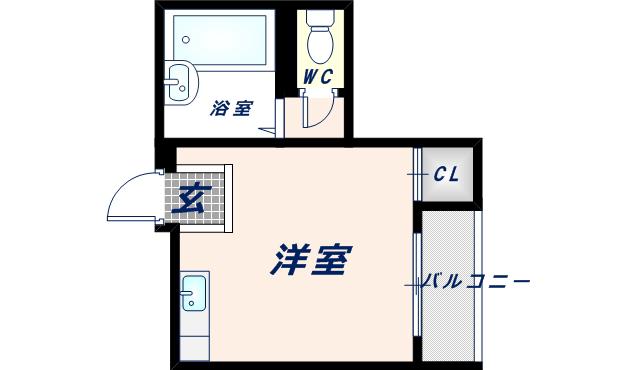 オレンジハウスⅠ(ワンルーム/3階)の間取り写真