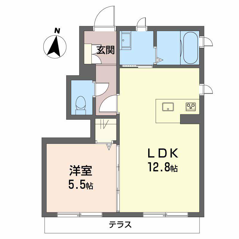 シャーメゾン大門(1LDK/1階)の間取り写真