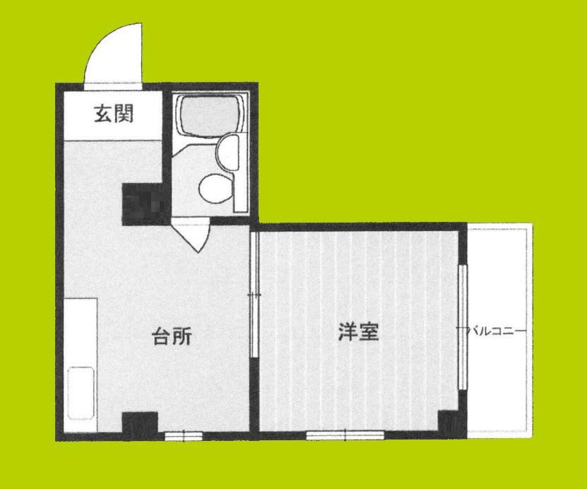 ロイヤル長吉(1DK/1階)の間取り写真