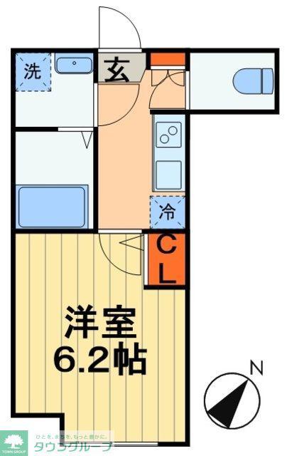 LIEN(1K/1階)の間取り写真