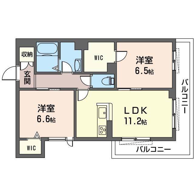 REGALO KEYAKI(2LDK/2階)の間取り写真