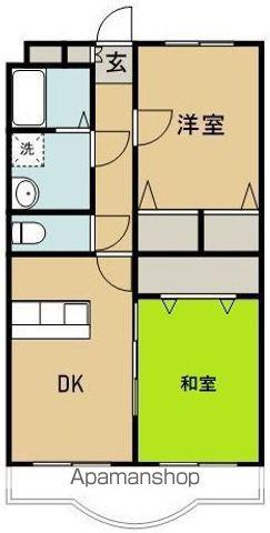 リージングマンション I(2DK/1階)の間取り写真