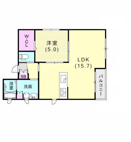 コンフォート片山町(1LDK/1階)の間取り写真