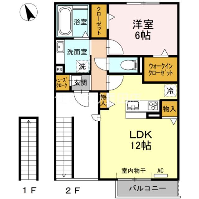 ノートルメゾン II(1LDK/2階)の間取り写真