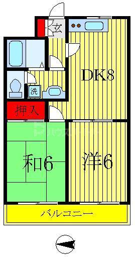 江藤マンション(2DK/2階)の間取り写真