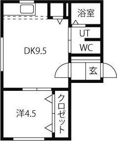 タカラノースデュオ(1LDK/4階)の間取り写真