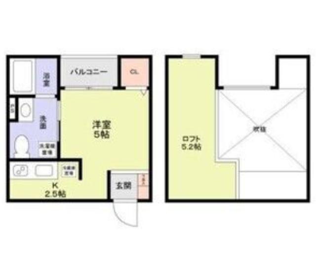 ドメーヌ堺(ワンルーム/2階)の間取り写真
