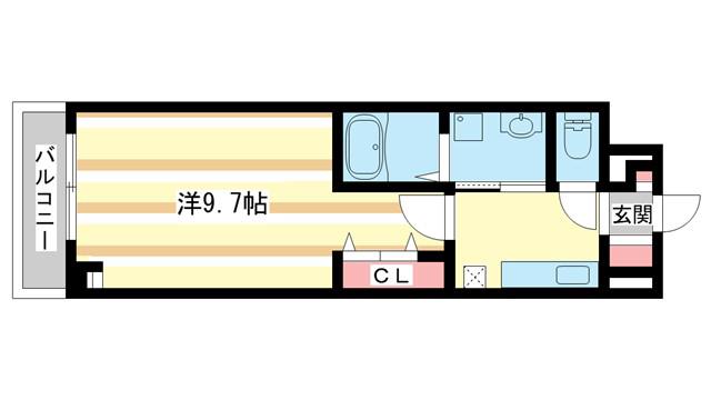 ウエストメゾン北袋I(1K/2階)の間取り写真