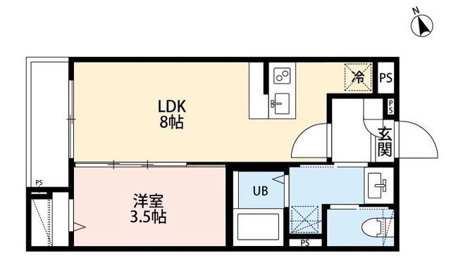 M′S アパートメント(1LDK/1階)の間取り写真