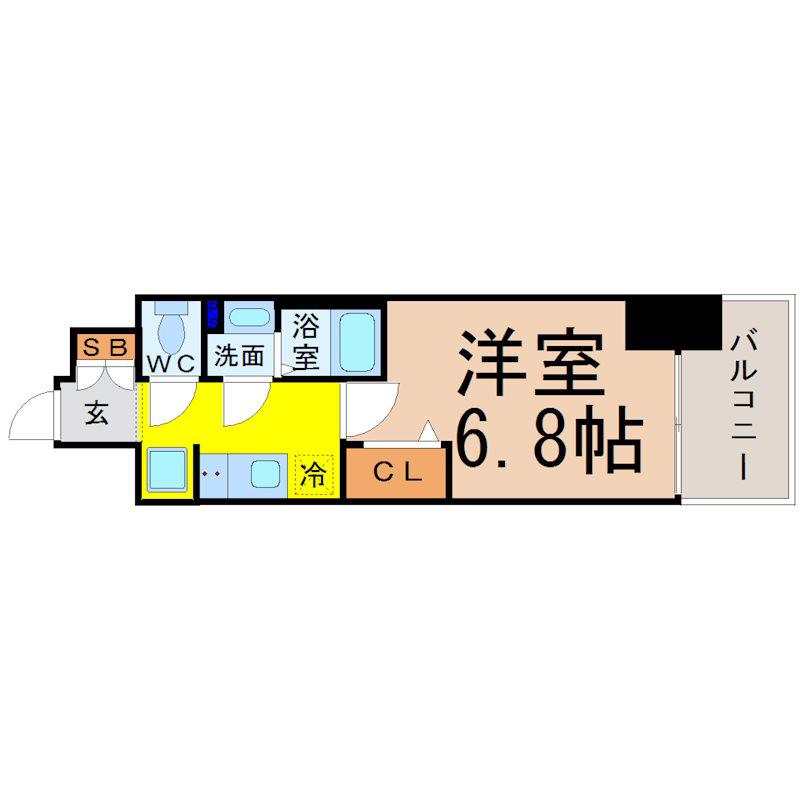 プレサンス名古屋駅ゲート(1K/14階)の間取り写真