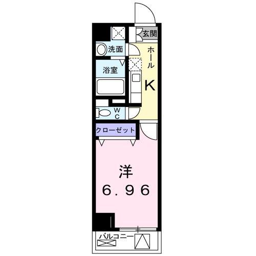 ヒルサイド中目黒(1K/3階)の間取り写真