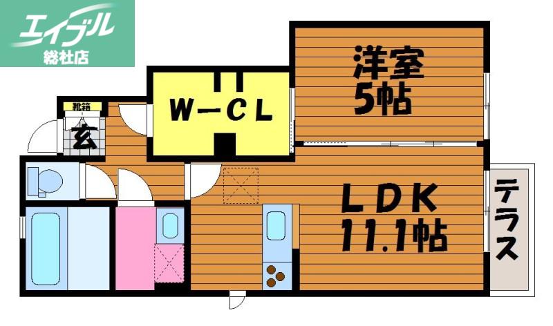ヴェラビスタ(1LDK/1階)の間取り写真
