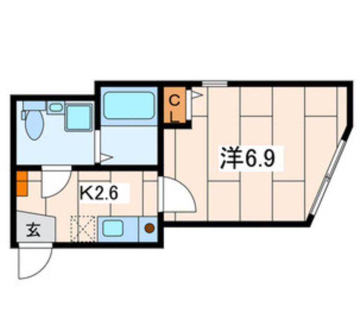 LES AILES I(1K/2階)の間取り写真