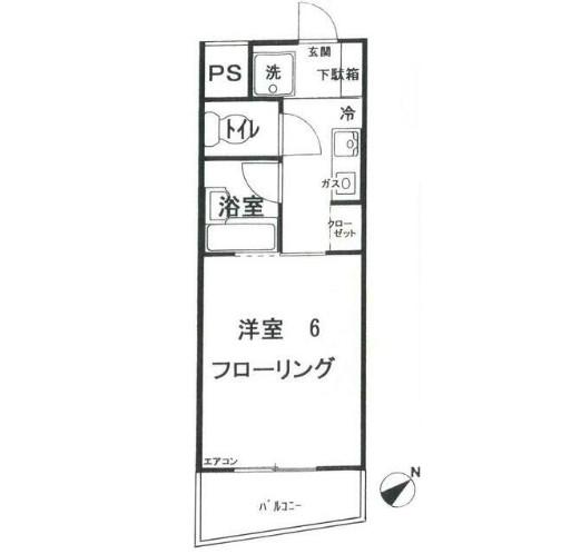 クレスト代々木(1K/1階)の間取り写真