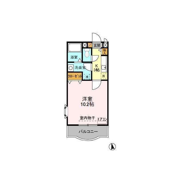 ルミエールフレア(1K/1階)の間取り写真
