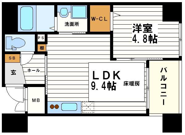 セントロイヤルクラブ谷町(1LDK/10階)の間取り写真