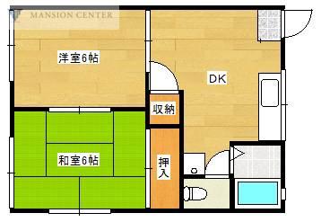 和光荘(2DK/2階)の間取り写真